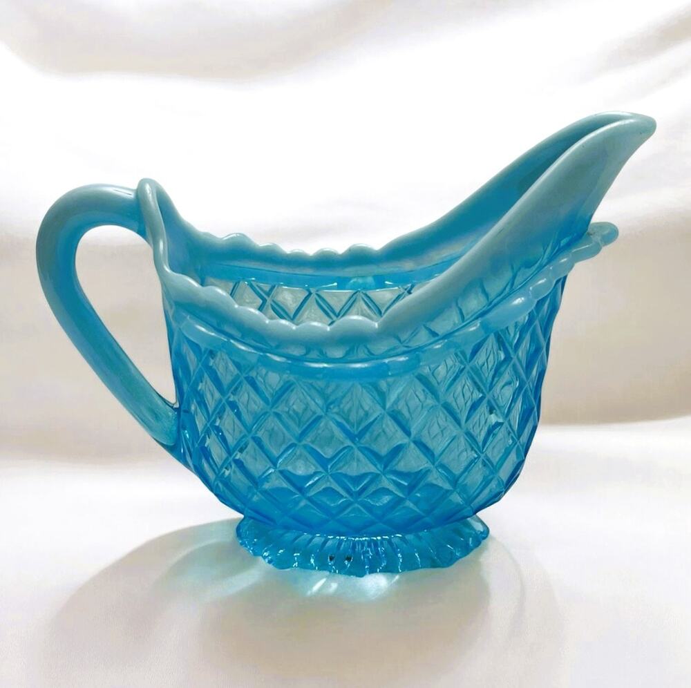 Antique Victorian Davidson Pearline Pressed Glass Creamer (1890s)